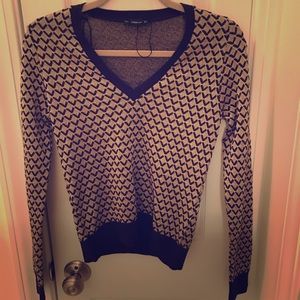 NWOT Zara knit gold black sweater S